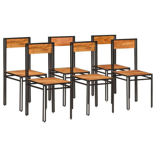  Dining chair 6 pcs Solid acacia wood and Sesham