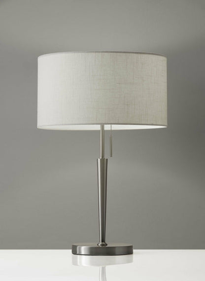 Contemporary Brushed Steel Metal Table Lamp