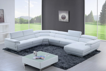 Sectional Sofa Modern White Italian Full Leather
