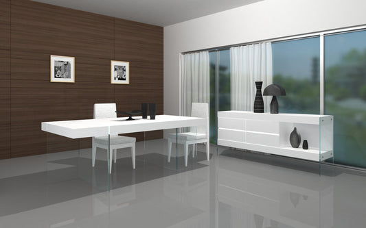 Contemporary Cloud Modern Dining Set in High Gloss
