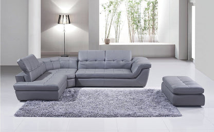 397 Italian Leather Sectional Grey Color in Left H