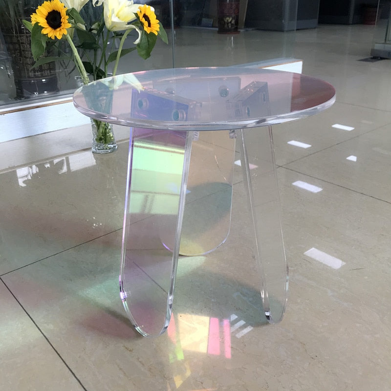 Acrylic End Sofa Tables Rainbow Side Table