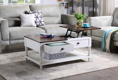 Two Colors Wood Coffee Table with Lift Top