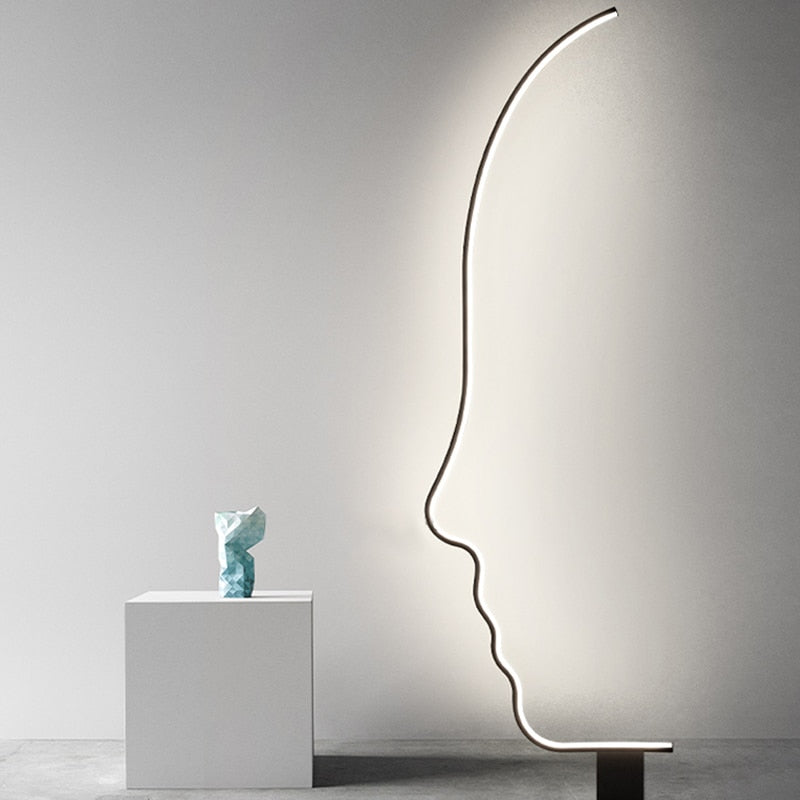 Creative minimalist art face floor lamp