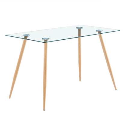 I120*70*75cm Glass Dining Table Mid Century Modern