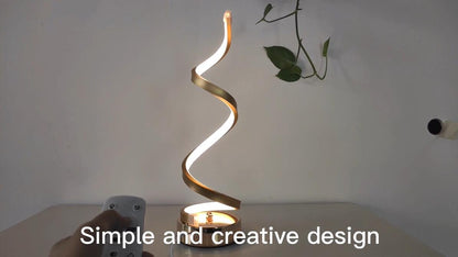 Modern LED Spiral Table Lamp Curved Desk Bedside L