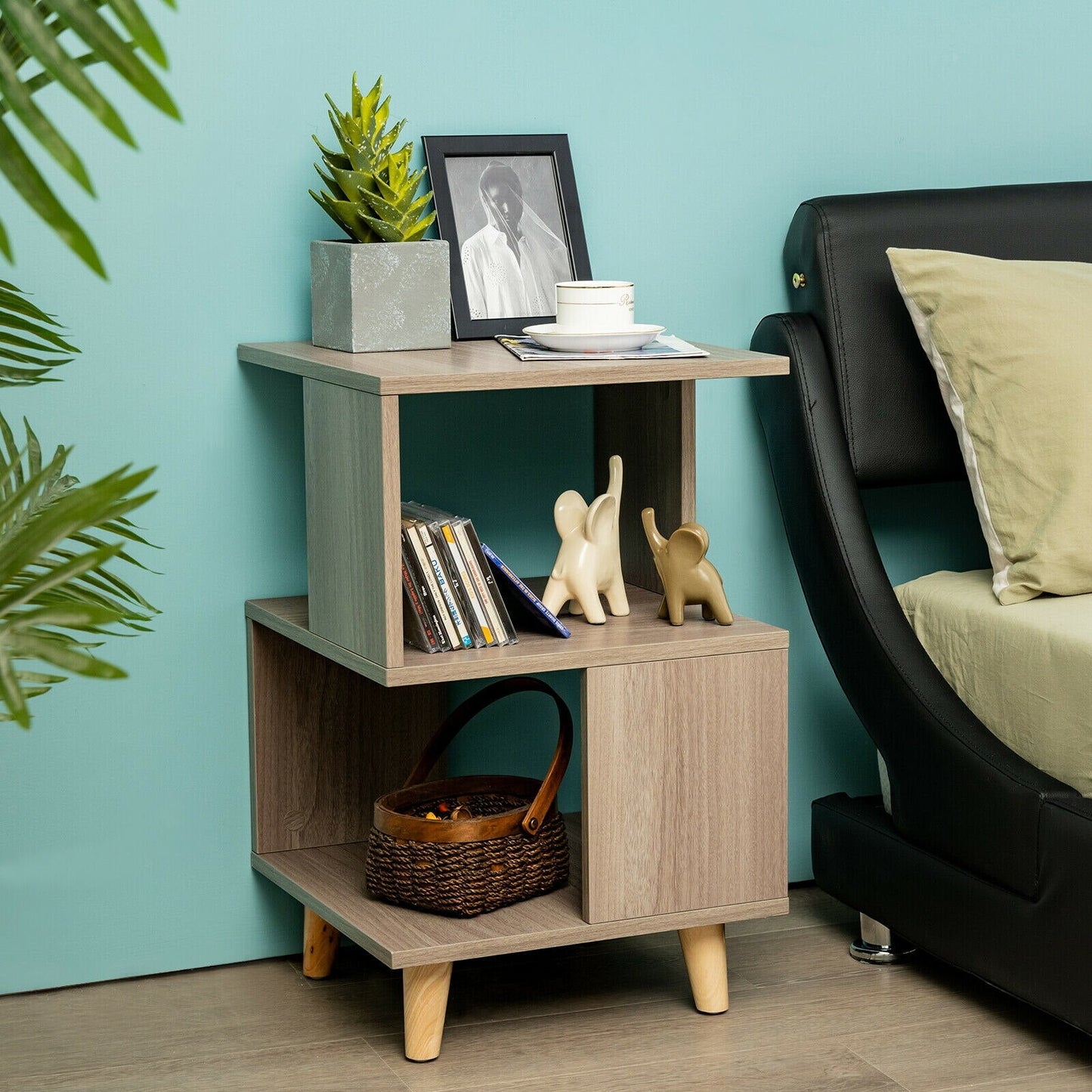 Costway 2 PCS Nightstand Set Modern Side End Table