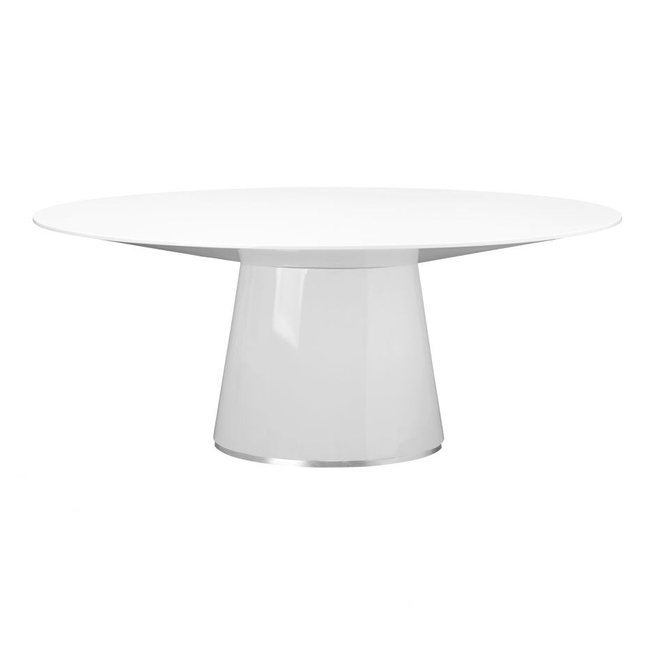White round gloss dinning table