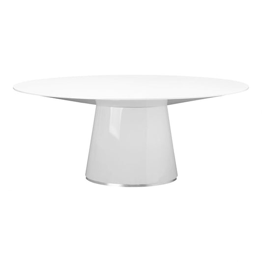 White round gloss dinning table