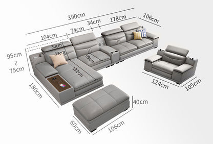 Leather Sectional Large Living room Set