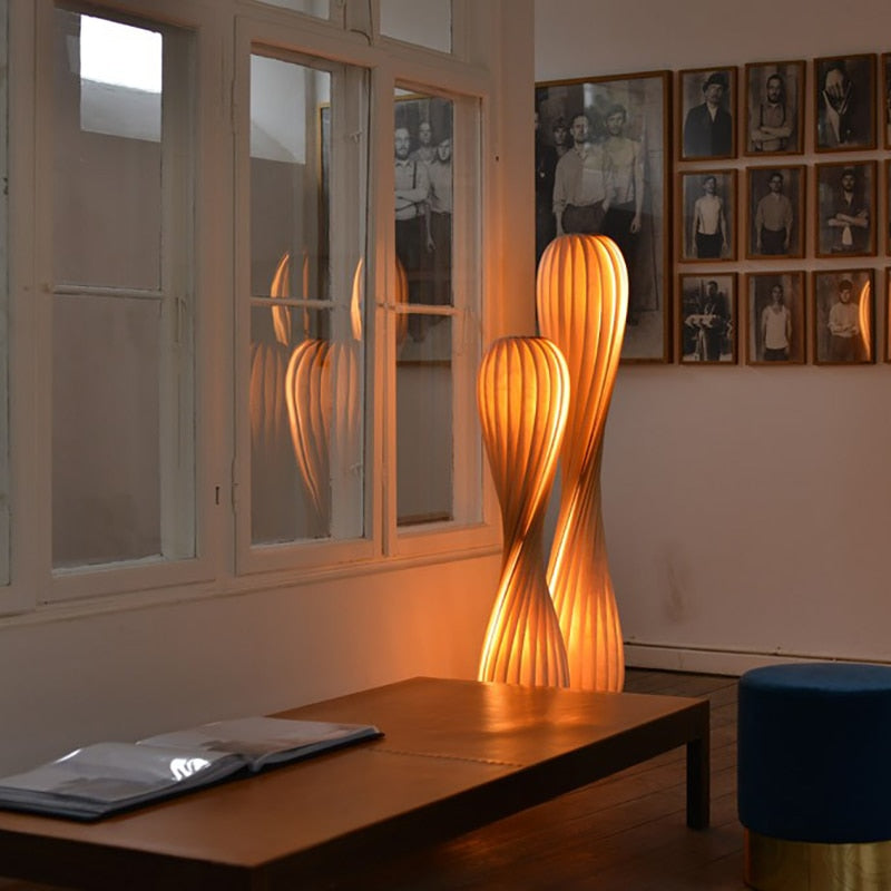 Nordic Creativity Wood Art Led Floor Lamp