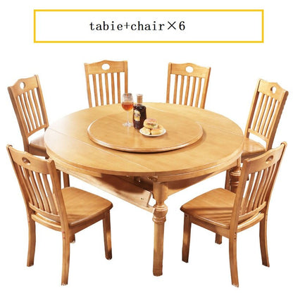 Solid wood dining table and chair combination mult