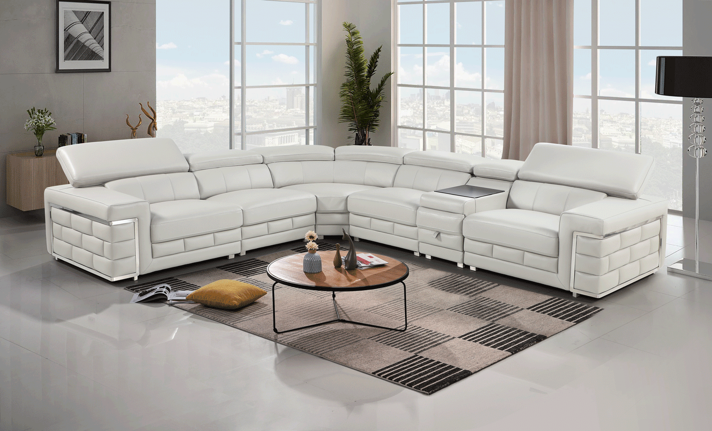 Tech Leather Sectional Made in Italy