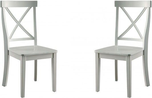 White Solid Wood Dining Chair Set of 2