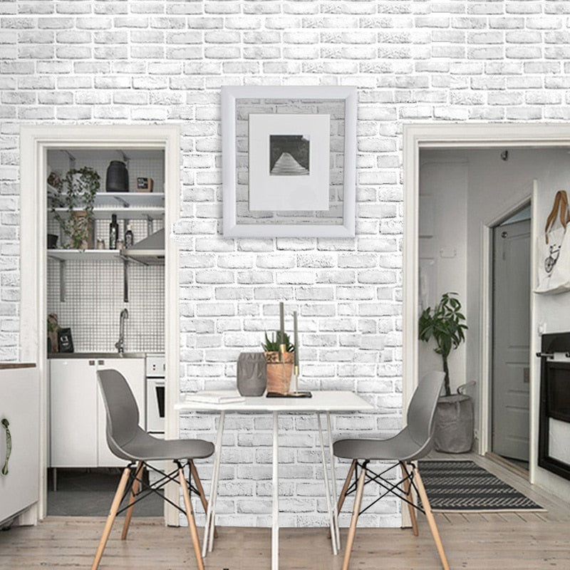 Home Decor 3D Wallpaper PVC White Brick Wall Stick