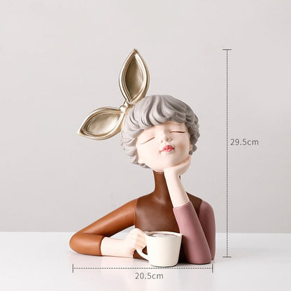 3D Pretty Girl Statue,Figurine Miniature,Modern No