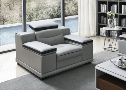 Contemporary Leather Sectional Sofa Set 3 Piece