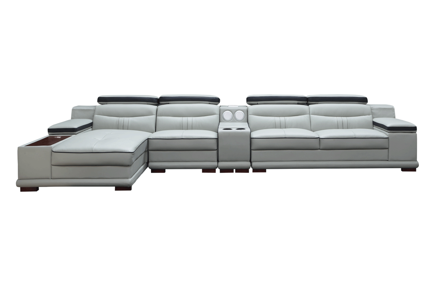 Contemporary Leather Sectional Sofa Set 3 Piece